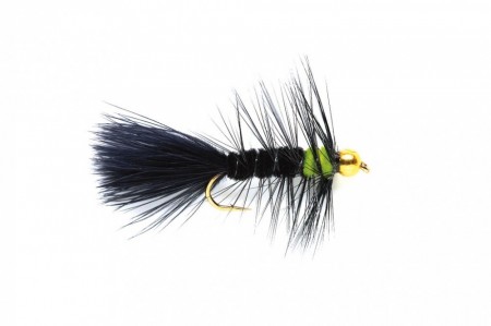 WOOLLY BUGGER BLACK & GREEN (GOLD NUGGET)