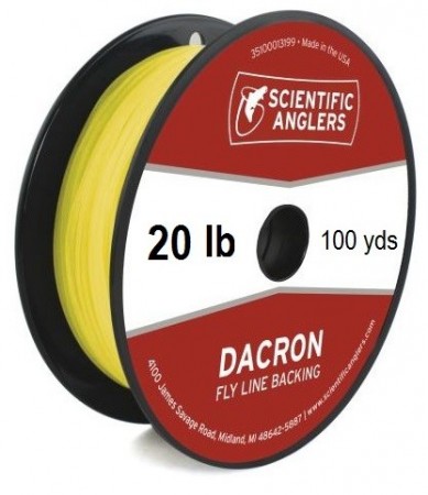 SA Dacron Backing 20 lb (100 yds) Yellow
