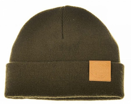 Ahrex Tight Knit Leather Patch Beanie